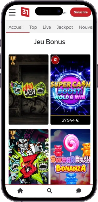 Lucky31 jeu bonus