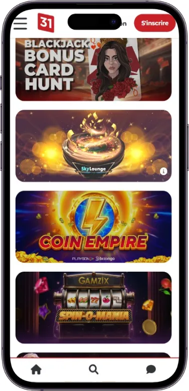 Lucky31 sélection de bonus